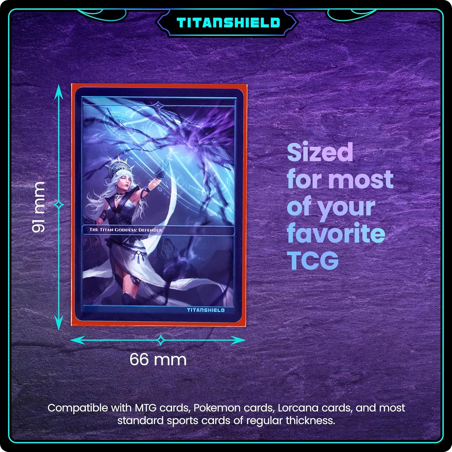 TitanShield (150 Sleeves/Red Standard Size Board Game Trading Card Sleeves Deck Protector Compatible with Pokemon, MTG Magic The Gathering