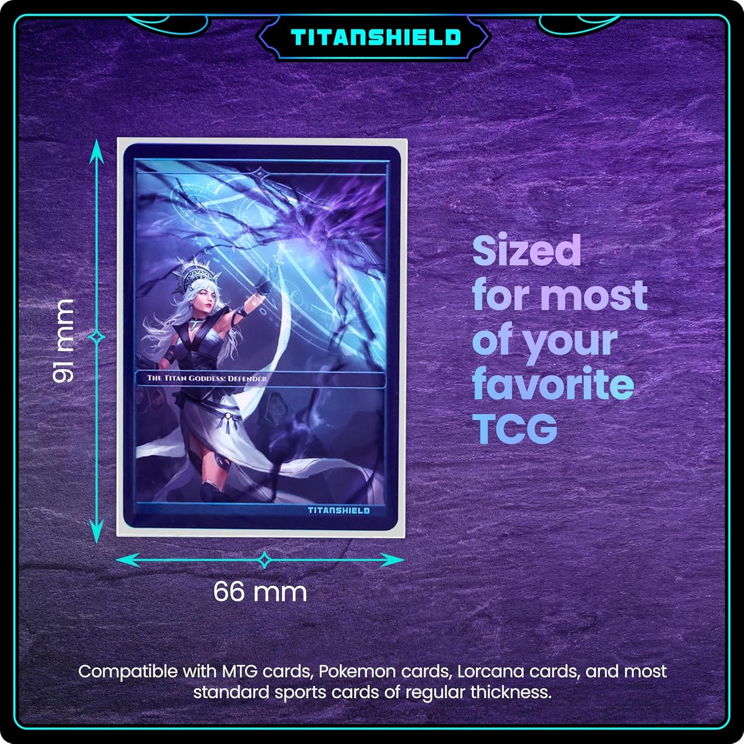 TitanShield TitanShield (150 Sleeves, White) Compatible with Standard Sized Board Games, MTG Magic The Gathering, Pokemon, Lorcana, and Trading Card Sleeves Deck Protector 2.5" x 3.5" 66x91mm