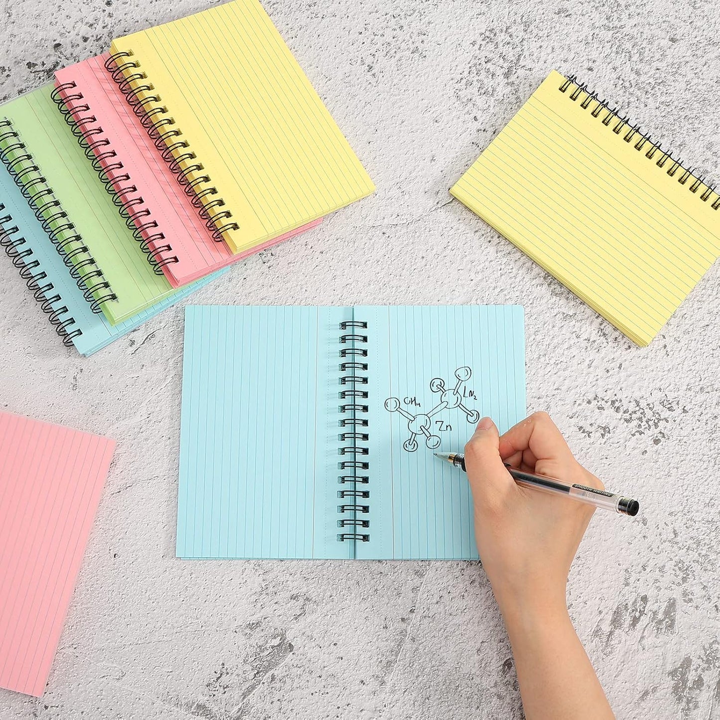 Koogel 400PCS Colored Index Cards, 4x6 Ruled Index Cards with Rings for Back to School, Heavy Notecard Study Flashcard with Waterproof Cover for Studying To Do List School College Supplies, 4 Colors