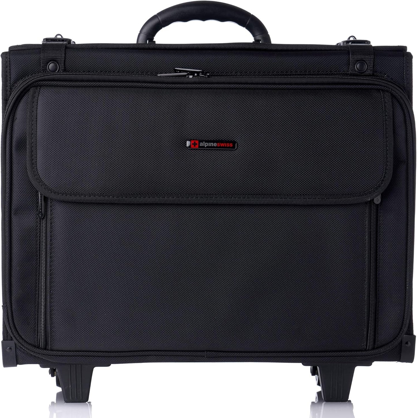 Alpine Swiss Rolling Briefcase | Laptop Bag For Men & Women | Hard Side Catalog Case on Wheels | Legal Size File Dividers | Lawyers Attache Case | Carry-On Overnight Business Travel Bag