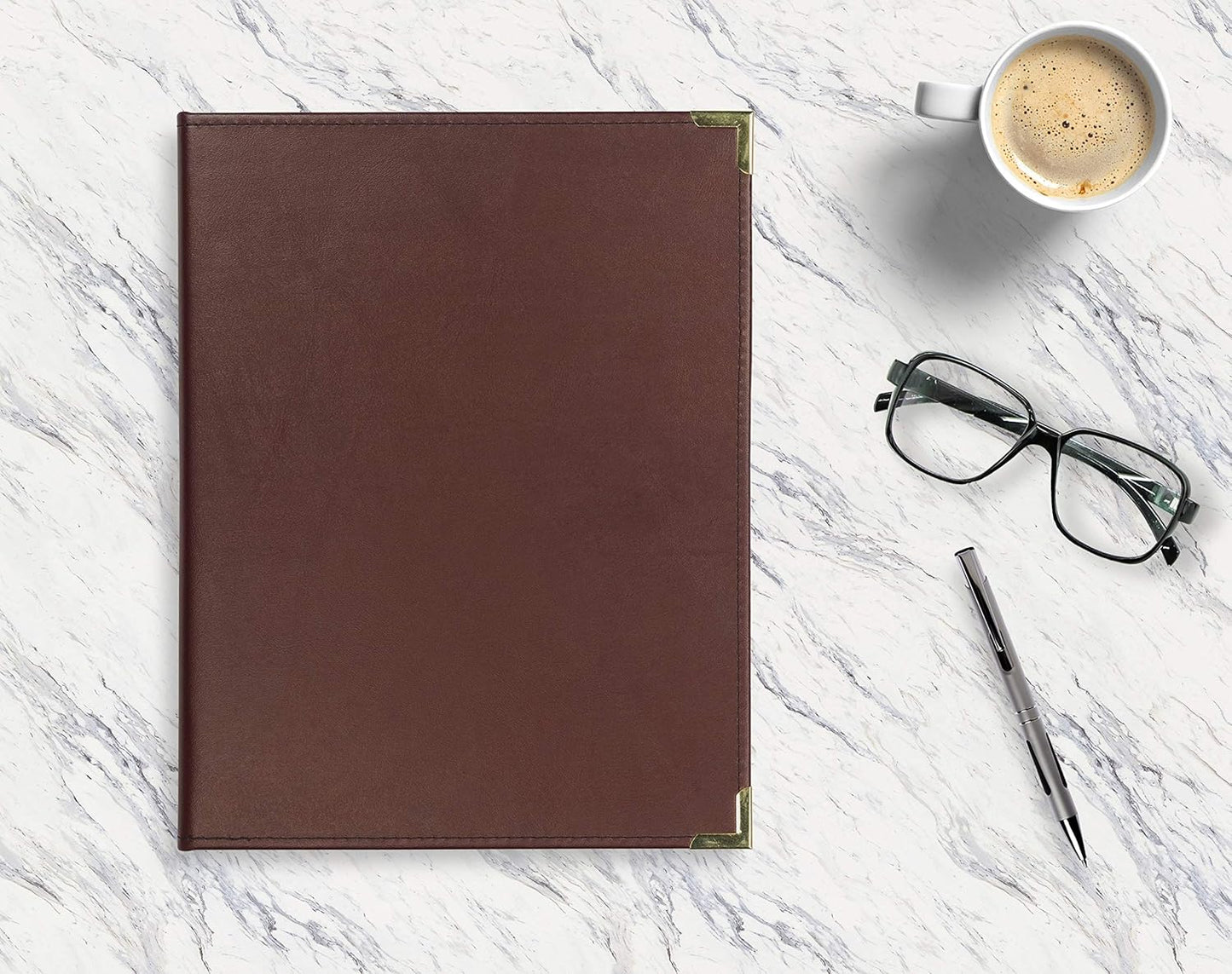 Samsill Classic Collection Business Portfolio - Executive Padfolio for Resume & Document Organizer - 8.5 by 11-Inch Legal Pad, Faux Leather with Brass Corners (Burgundy)