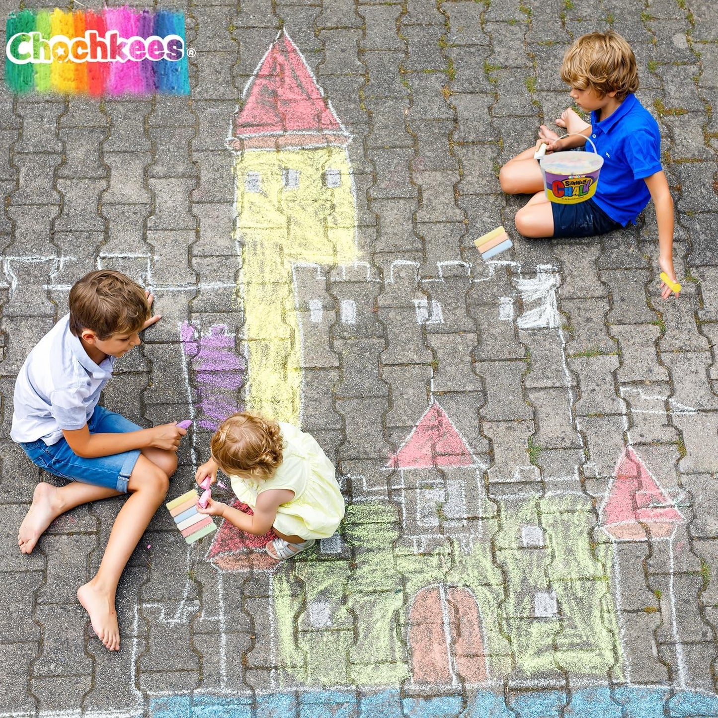 36 Jumbo Sidewalk Chalk, Jumbo chalk great for outdoor art, Sidewalk Chalk for Kids, 6 Assorted Neon Colored Chalk, Perfect For Party Favors, 4" Inches (36 Jumbo Chalk Sticks)