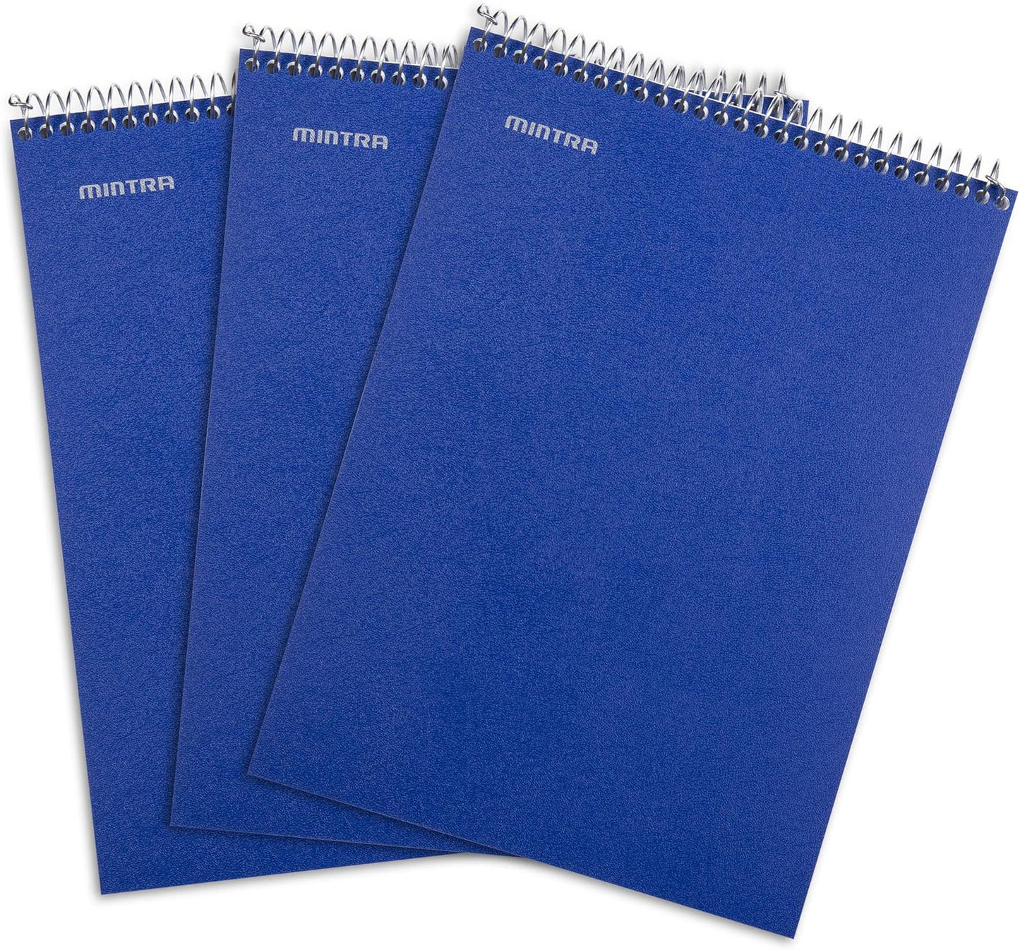 Mintra Office TOP BOUND Durable Spiral Notebooks (Blue, College Ruled 3pk)