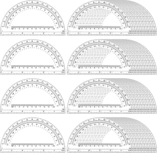 Zonon 100 Pieces Plastic Protractors Bulk Classroom Clear Math Protractors 180 Degrees 6 Inch for Geometry Student, Angle Measurement, Students Back to School Supplies Office Supplies