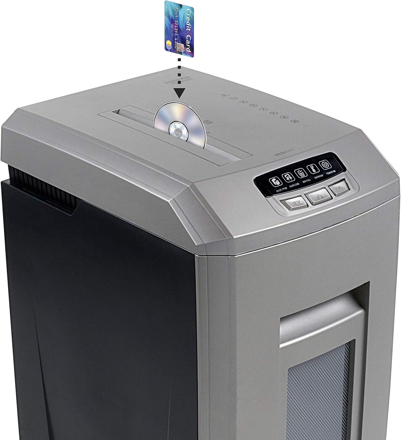 Aurora AU1580MA Professional Grade High Security 15-Sheet Micro-Cut Paper/CD and Credit Card Shredder, 60 Minutes Continuous Run time