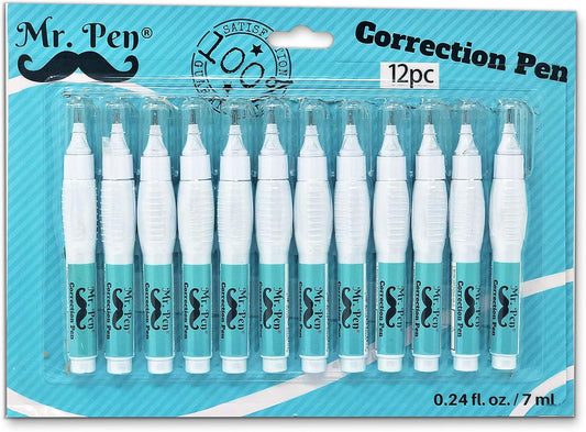 Mr. Pen- Correction Pen, Correction Fluid, Pack of 12, Correction liquid White, White Correction Fluid