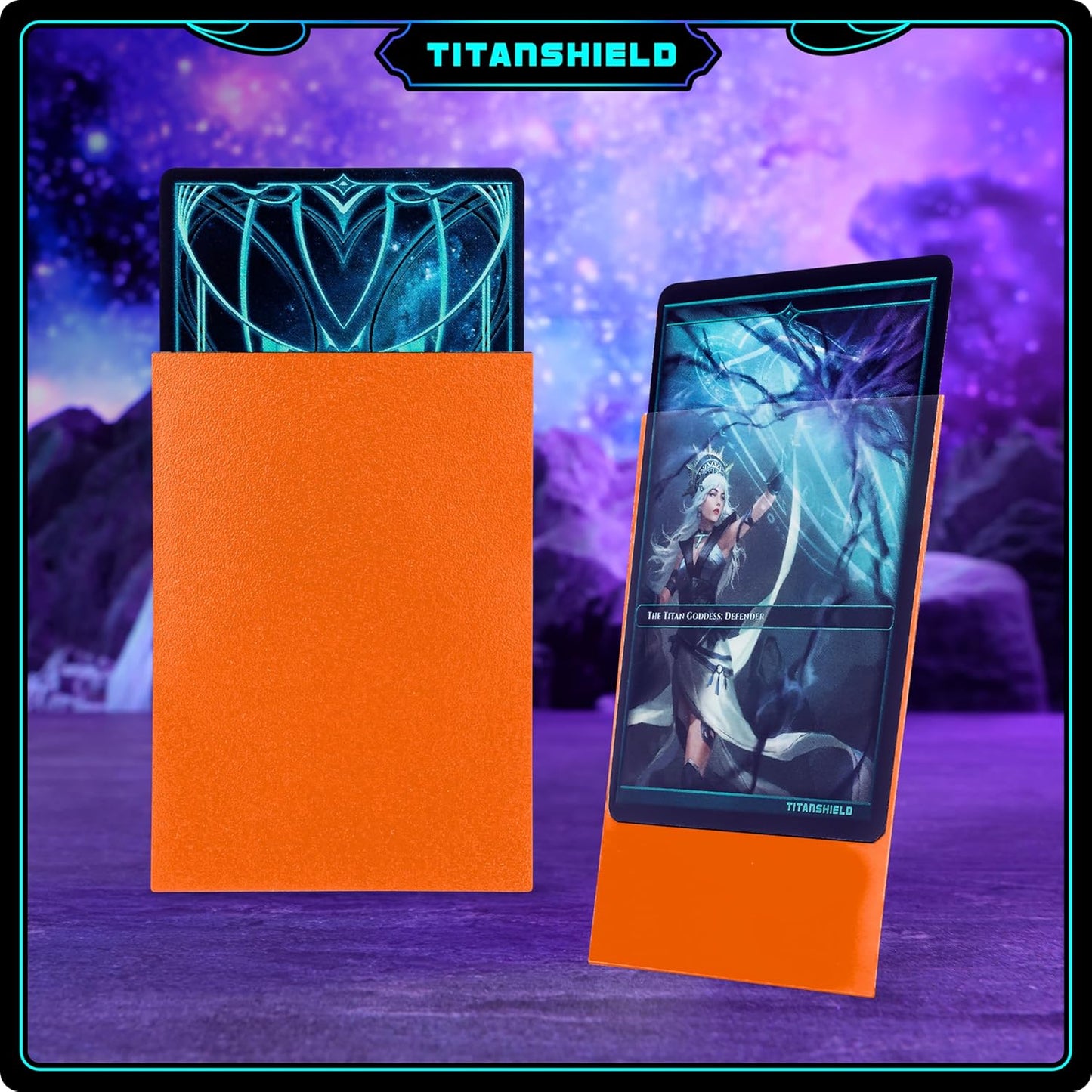 TitanShield (150 Sleeves/Ember Orange) Standard Size Board Game Trading Card Sleeves Deck Protector for MTG, Dropmix