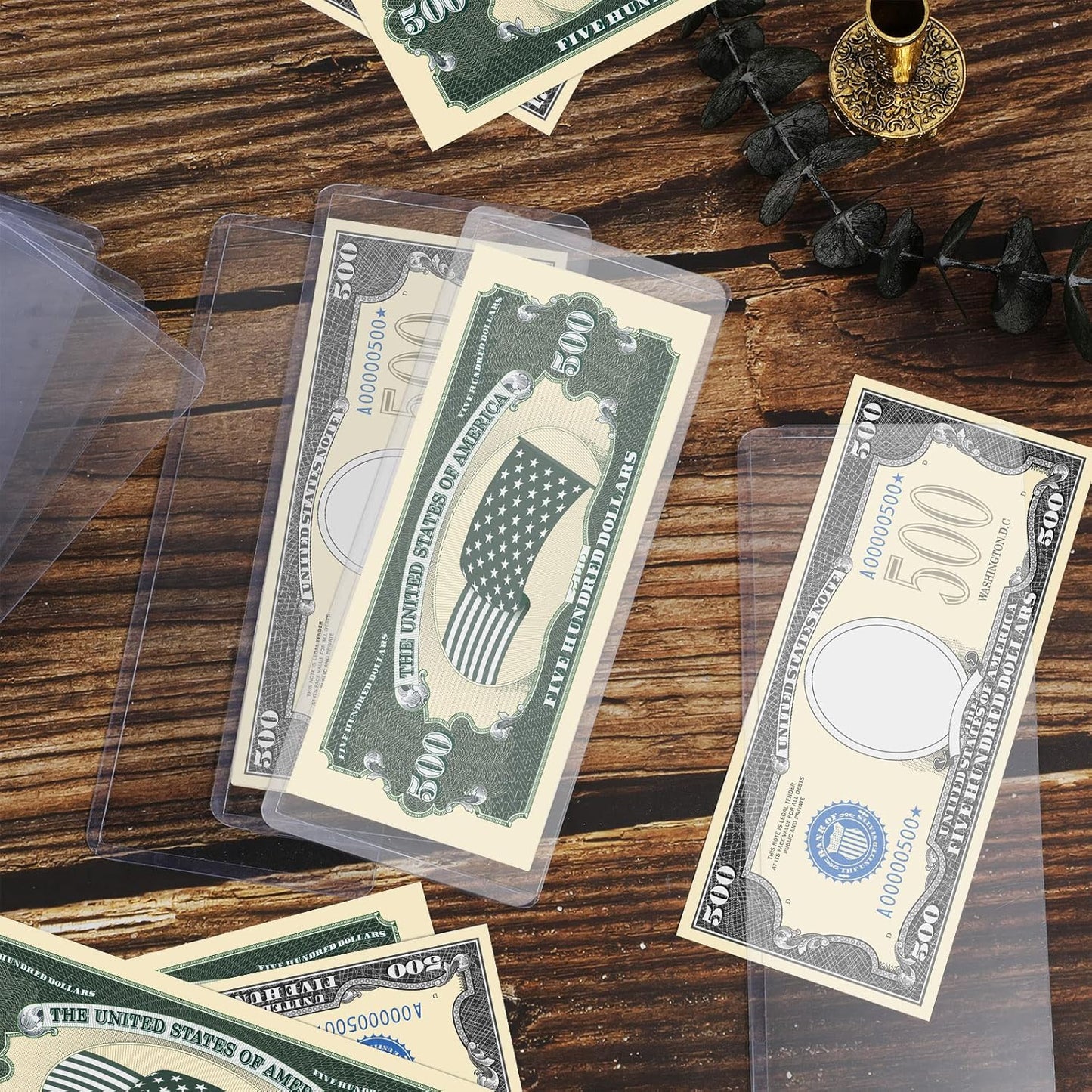 Sepamoon 200 Pieces Dollar Bill Sleeves, 6.9 x 2.95 Inch Hard Plastic Clear Currency Sleeves Waterproof Currency Holder Dollar Bills Display Protector Organizer Case Supplies for Collectors