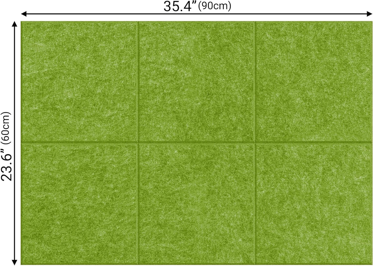 AKTOP Cork Board Bulletin Board 24"x36", 6 Pack Removable Felt Cork Board Tiles for Wall, Large Corkboard Notice Pin Board for Office, School & Home,24 Safe Adhesive Tabs, 20 Push Pins, Grass Green